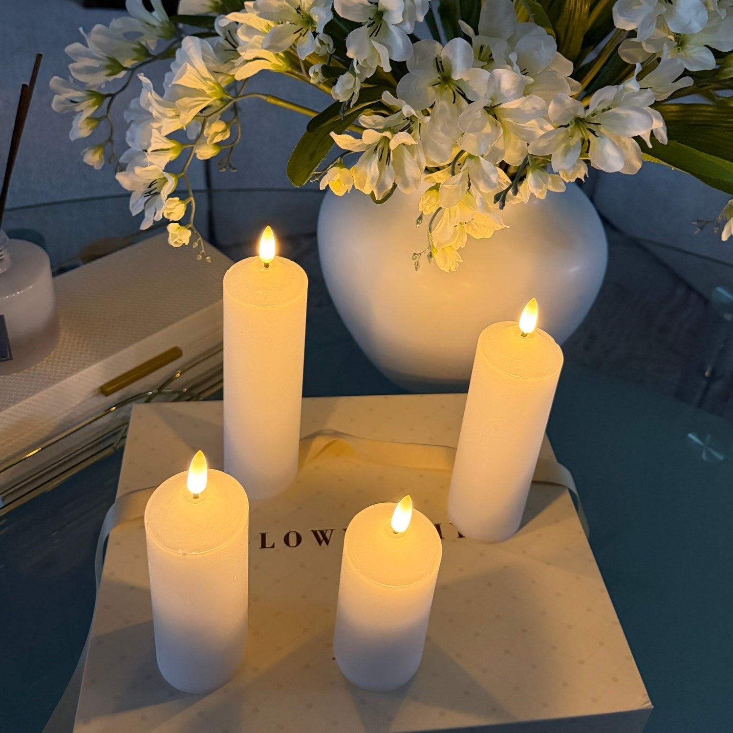 Slim Pillar Candles – Set of 4