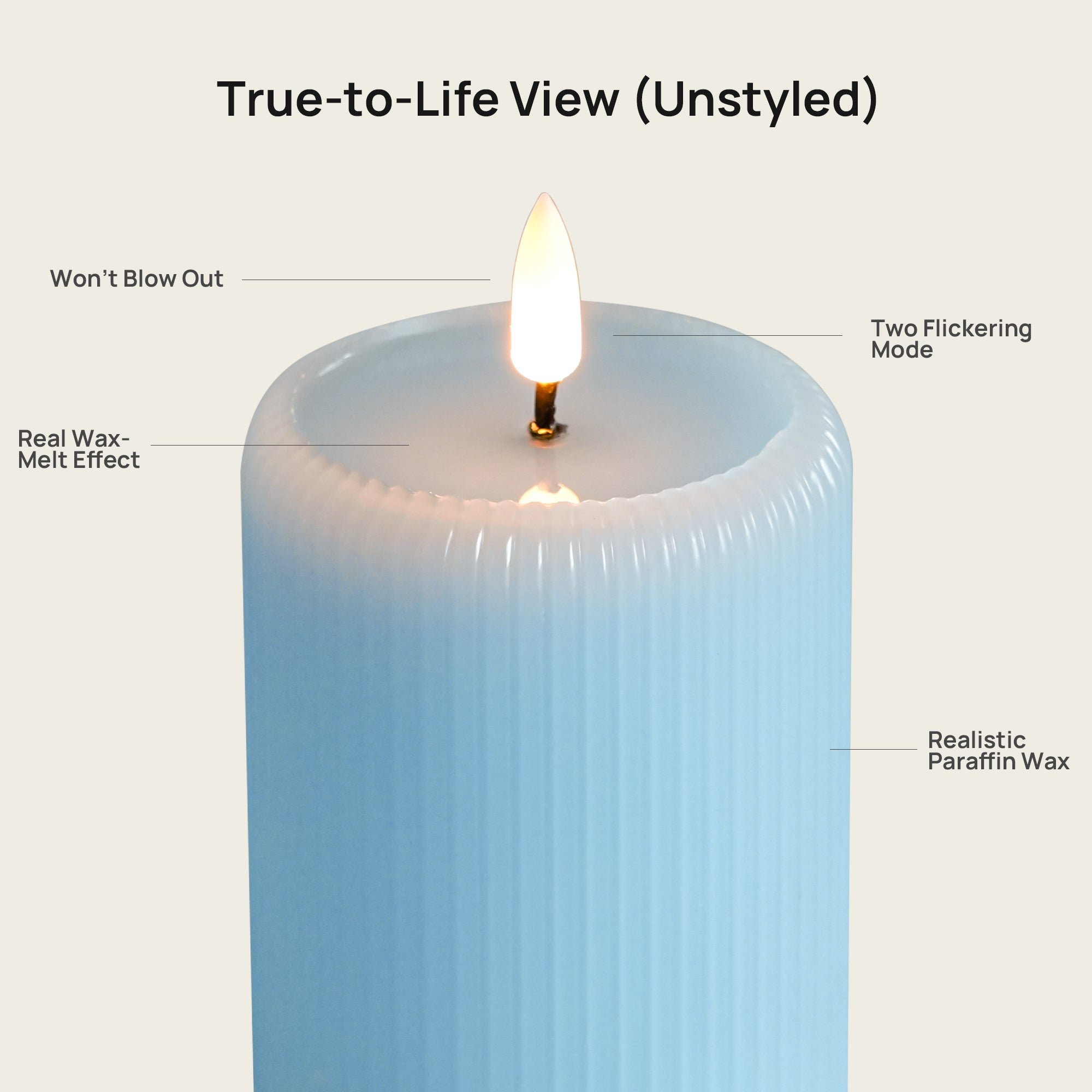 Fluted Pillar Candle – 3" Width