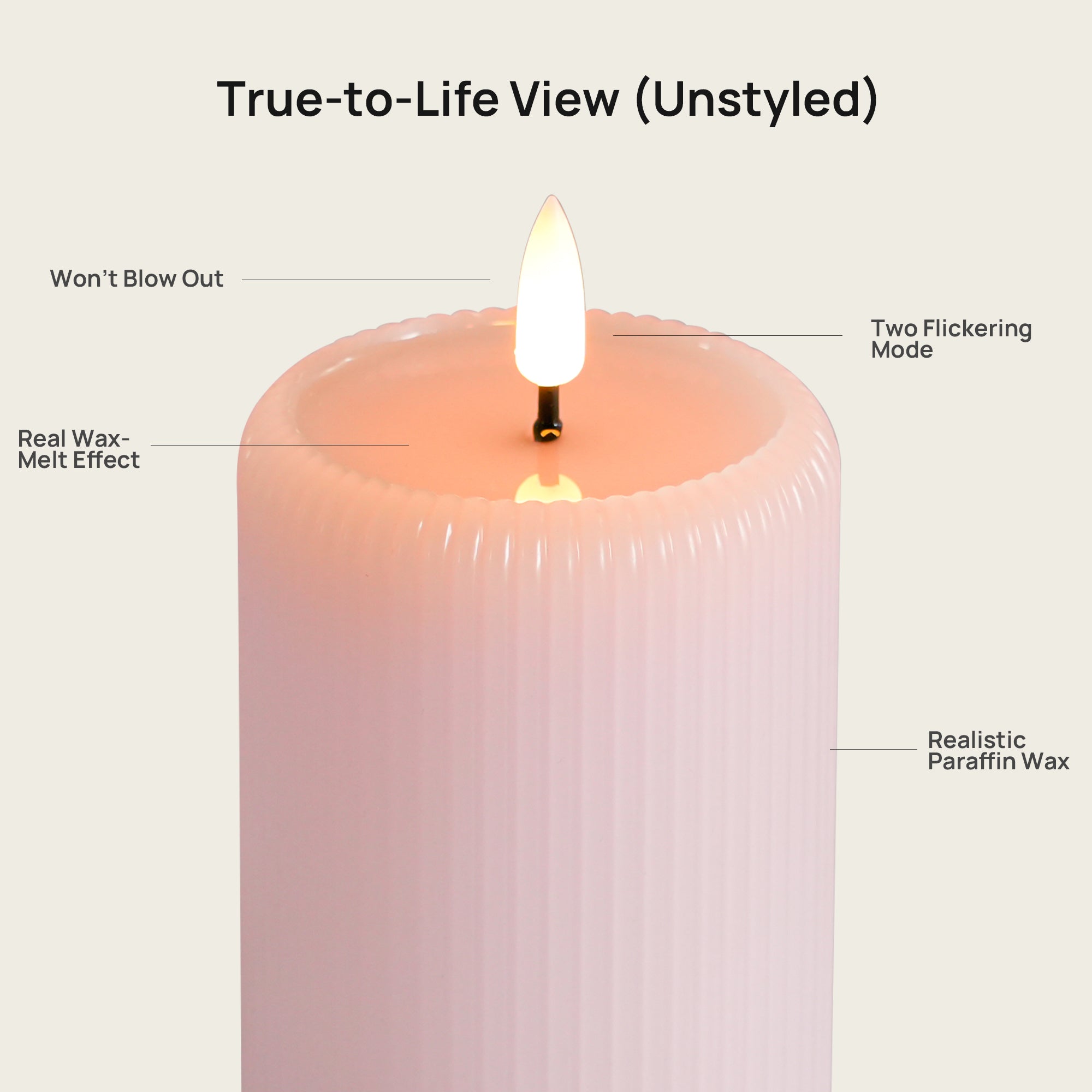 Fluted Pillar Candle – 3" Width