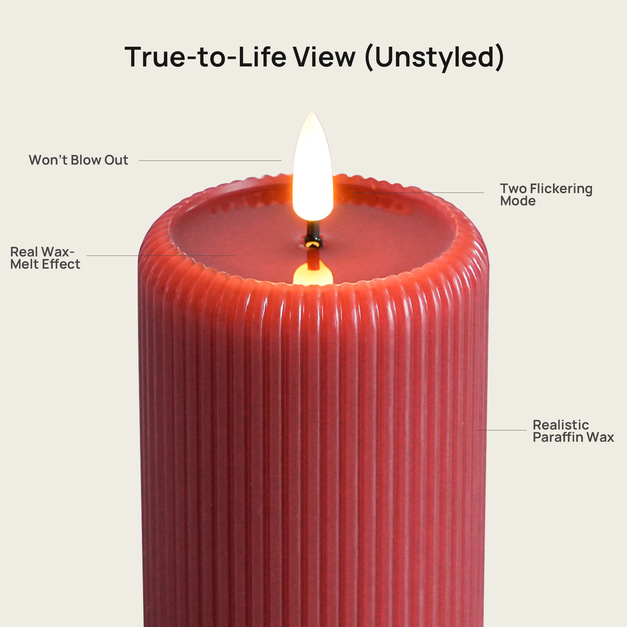 Fluted Pillar Candle – 3" Width