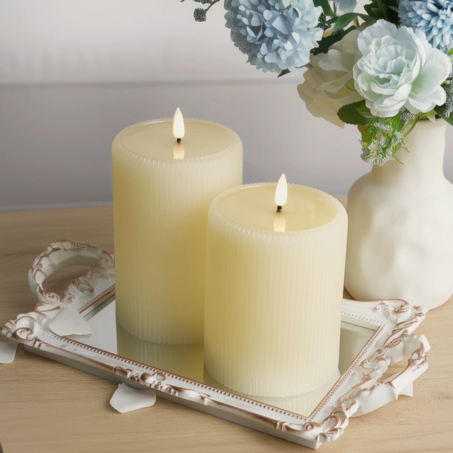 4" Width Fluted Pillars – Set of 2