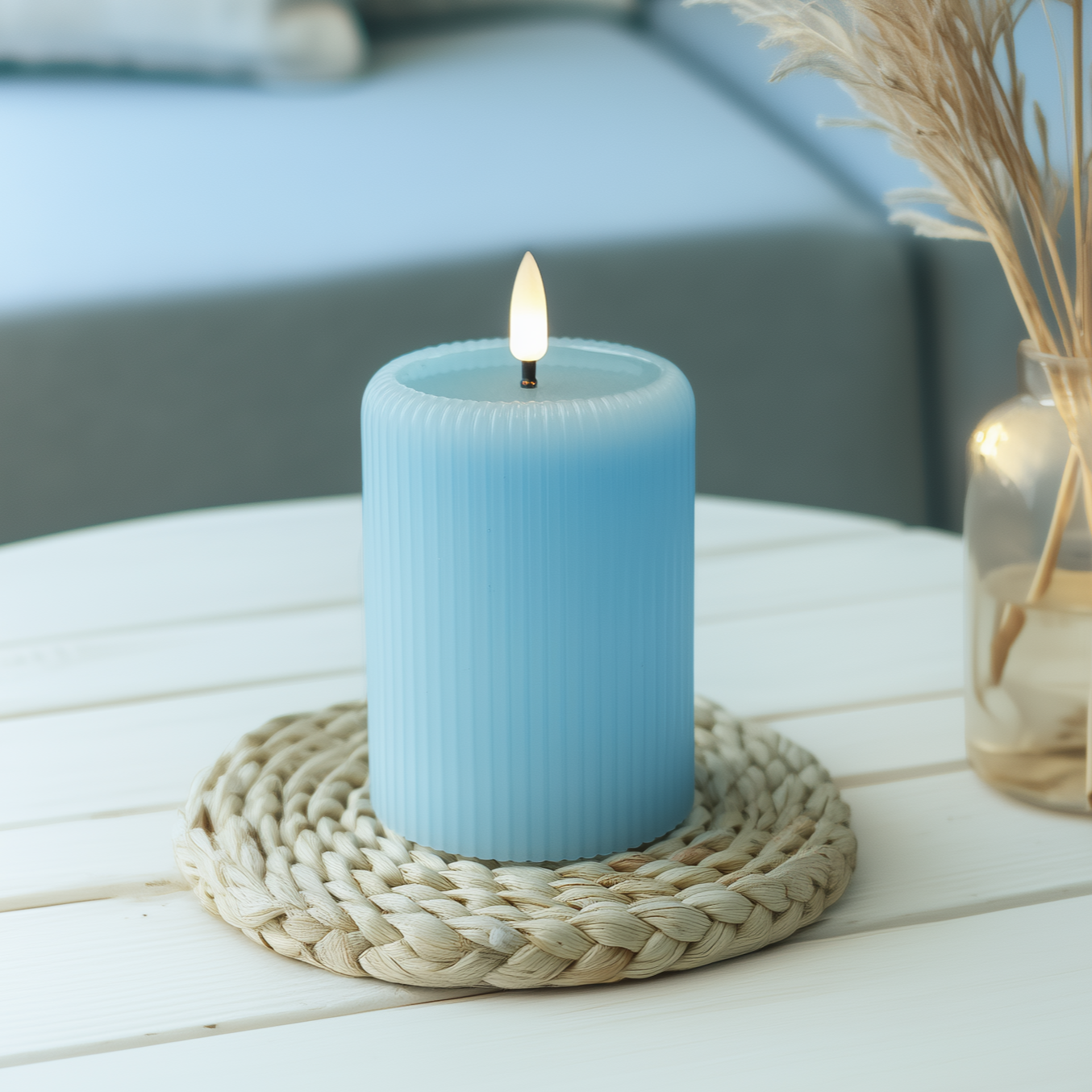 Fluted Pillar Candle – 3" Width