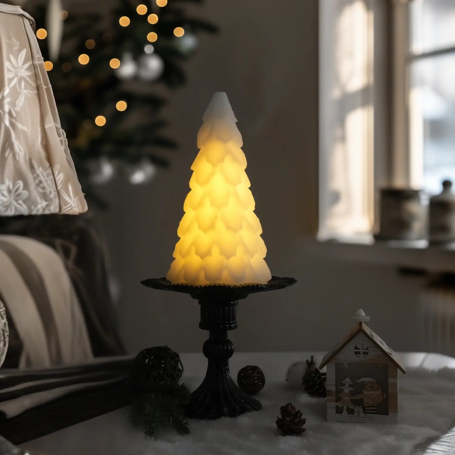 Christmas Tree Wax Candle – 3.8" Width