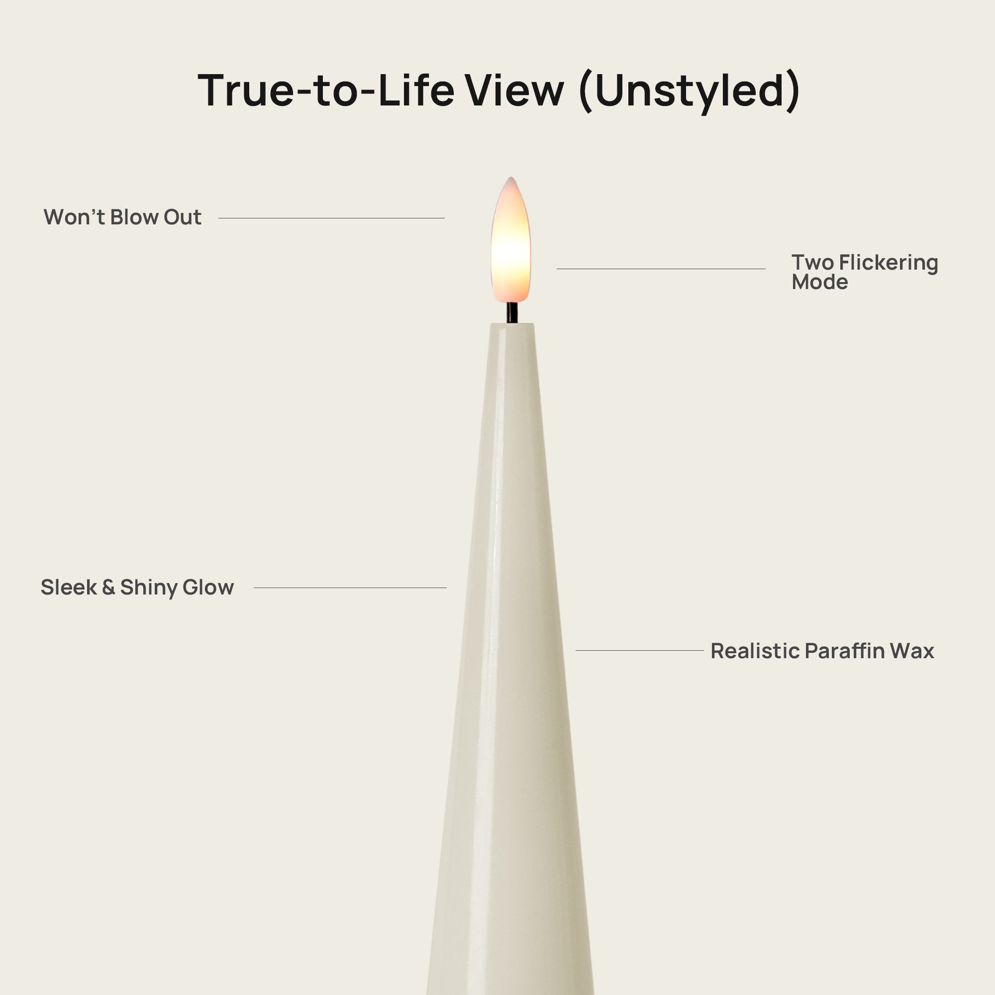 Ivory Cone Candles – Set of 2