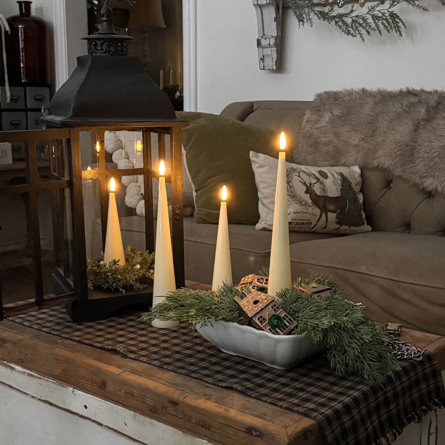 Ivory Cone Candles – Set of 4