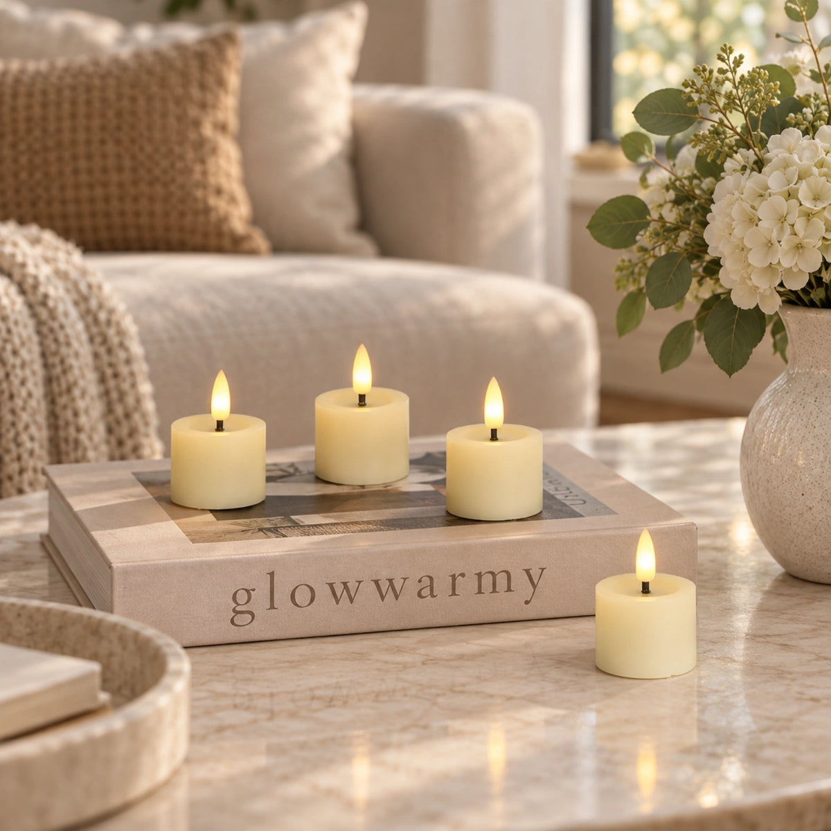 Flat Votive Candles – Set of 8