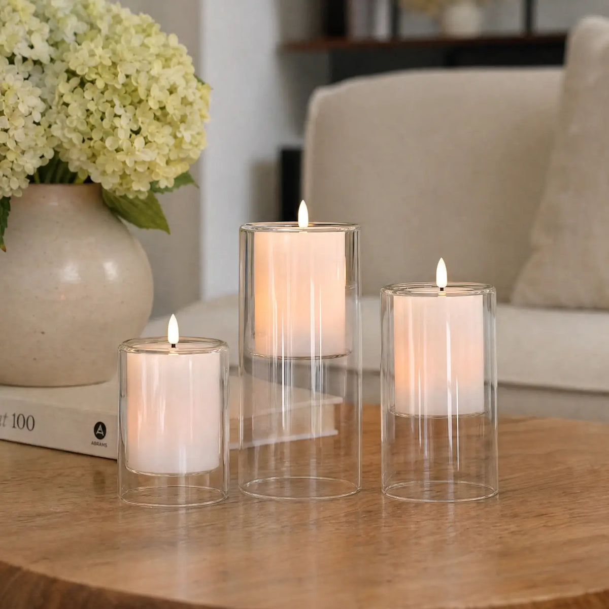 Floating Glass Candle Set – Set of 3