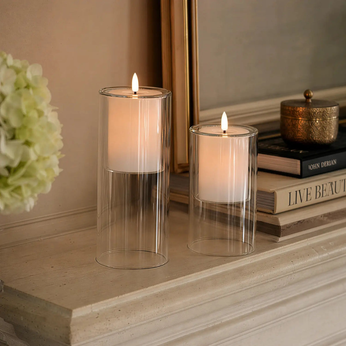 Floating Glass Candle Set – Set of 3