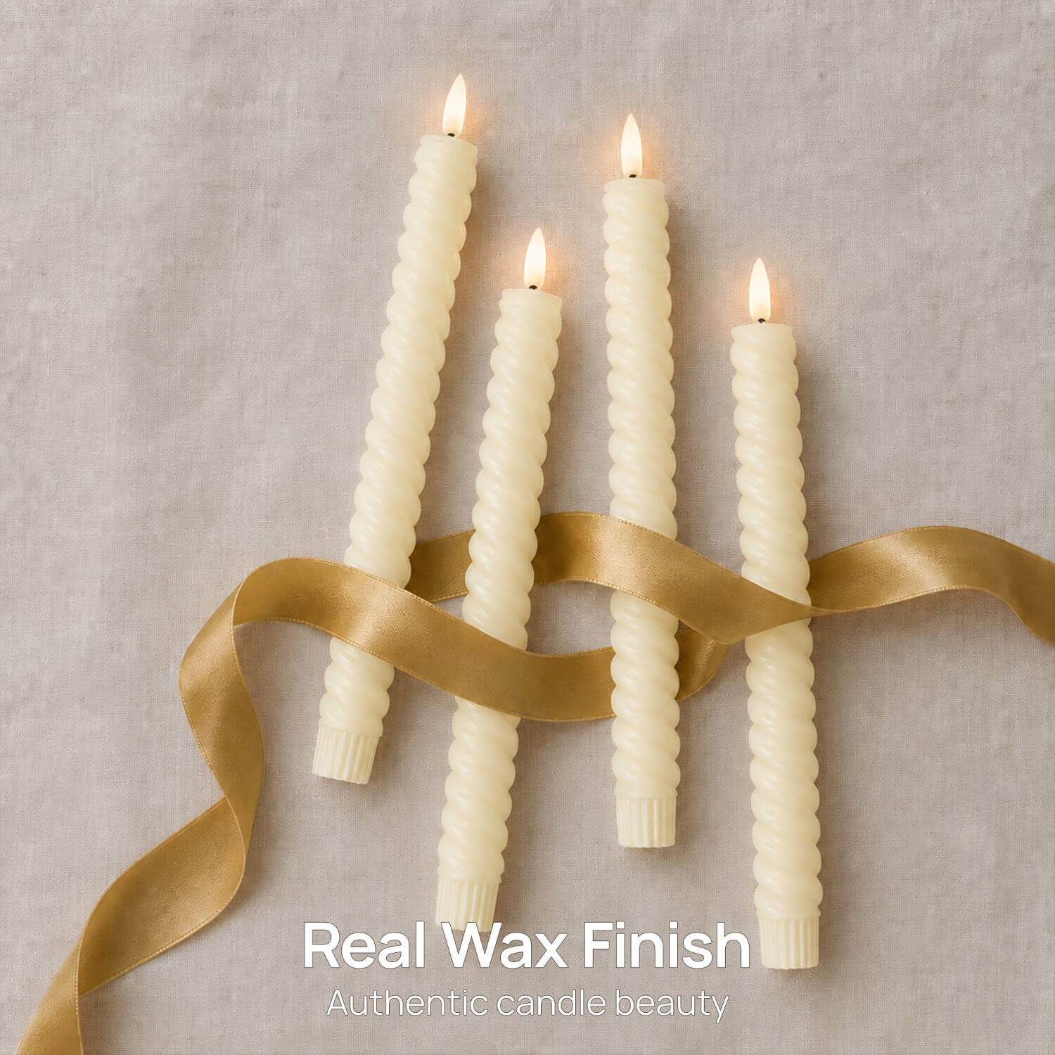 Twisted Flameless Taper Candles 9.8"