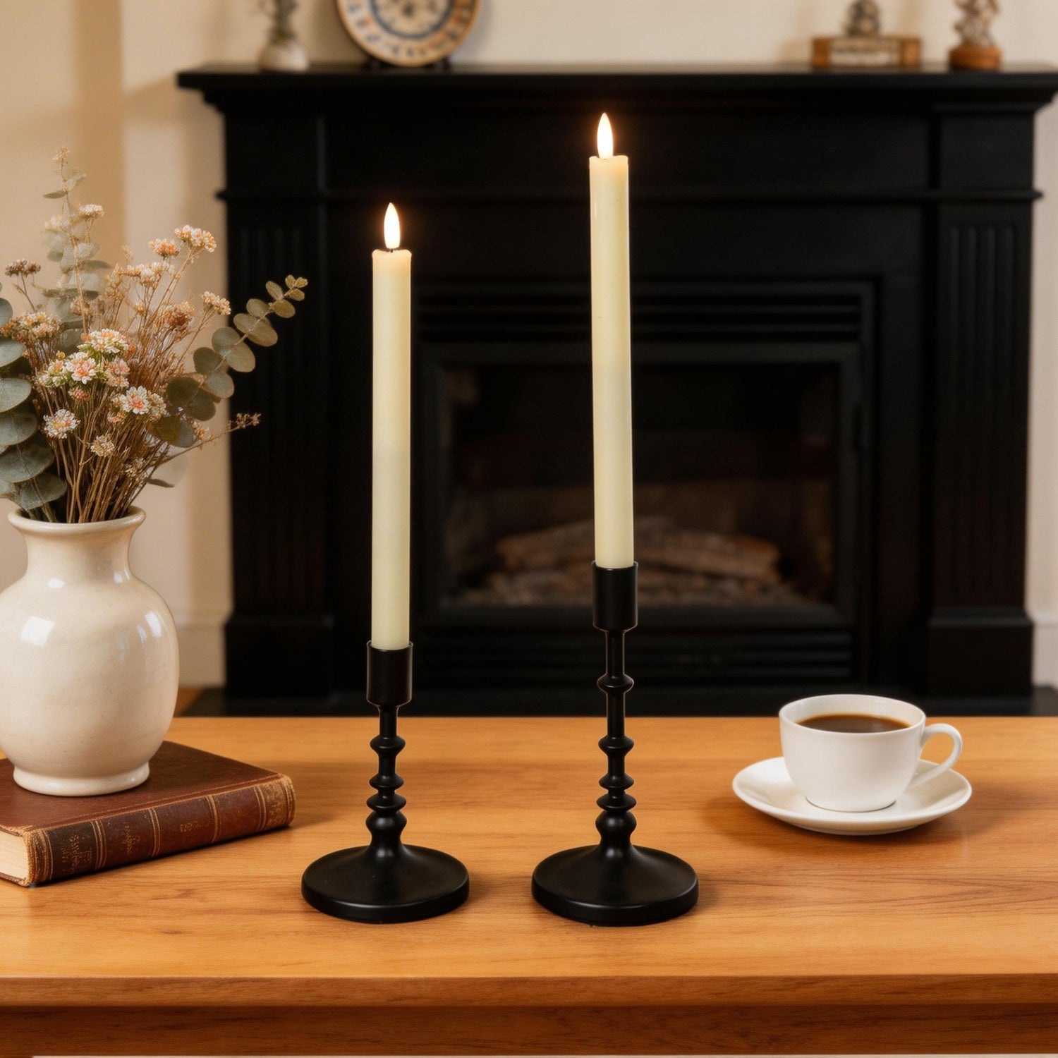 Wave Flameless Taper Candles 11.5"