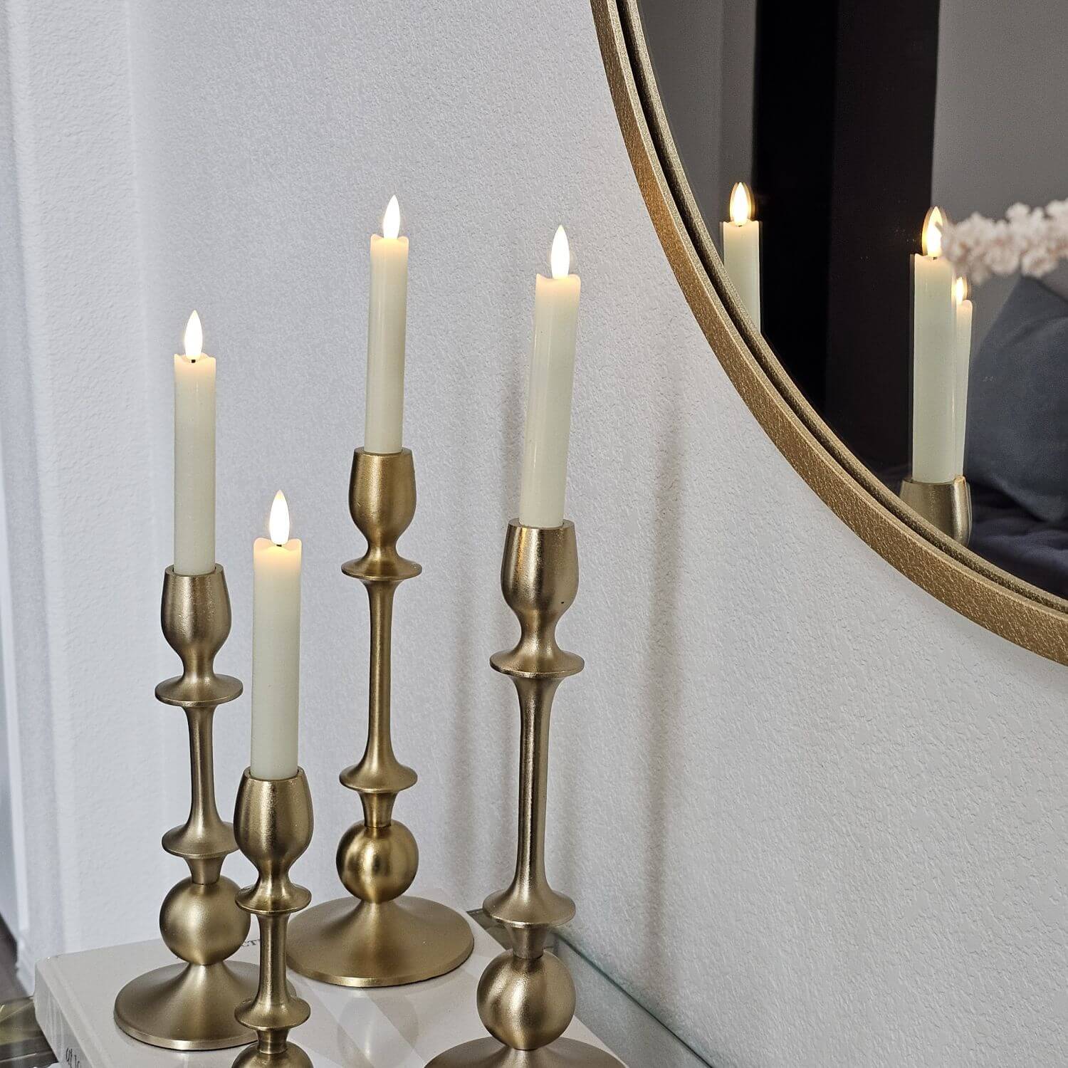 Wave Flameless Taper Candles 6.3"