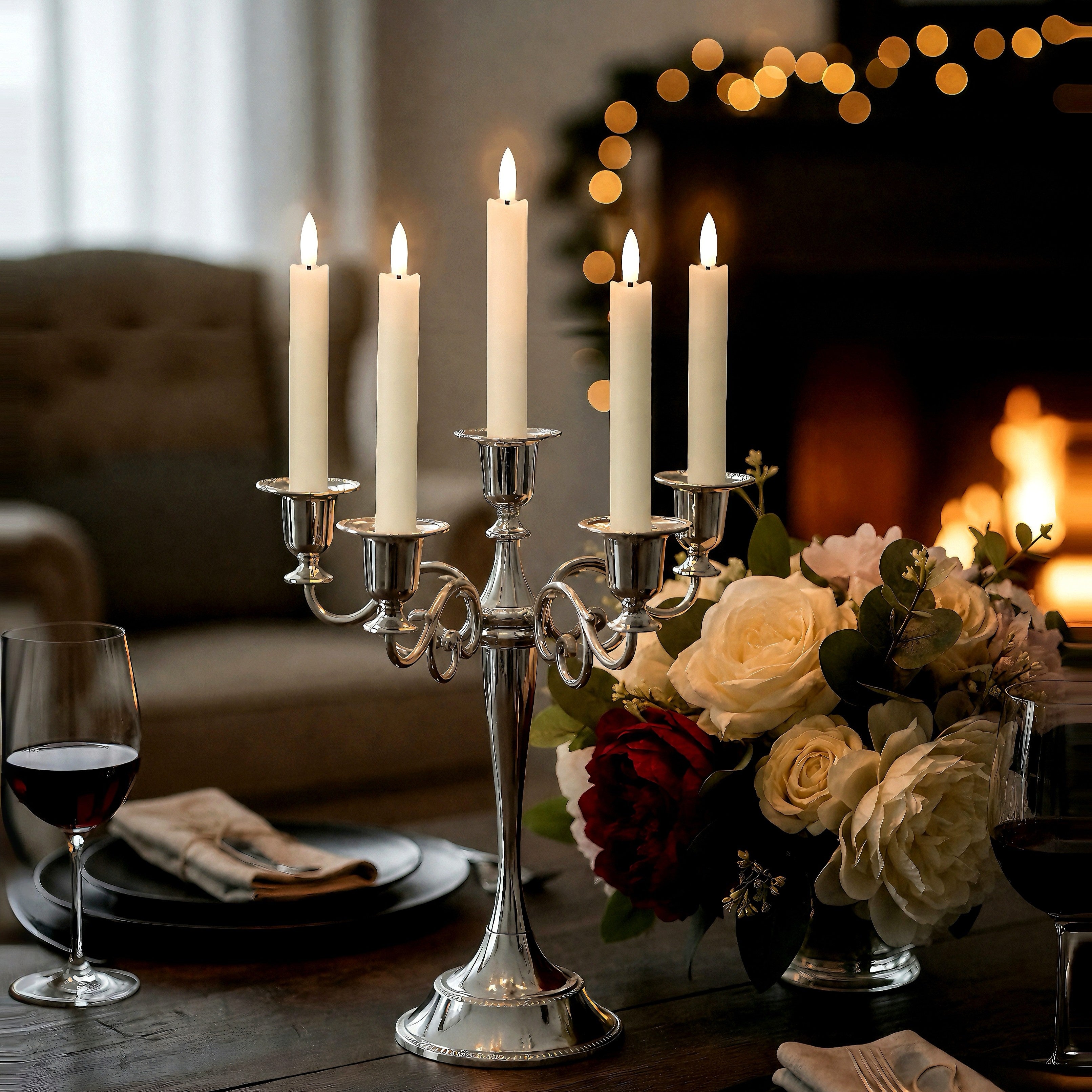 Wave Flameless Taper Candles 6.3"