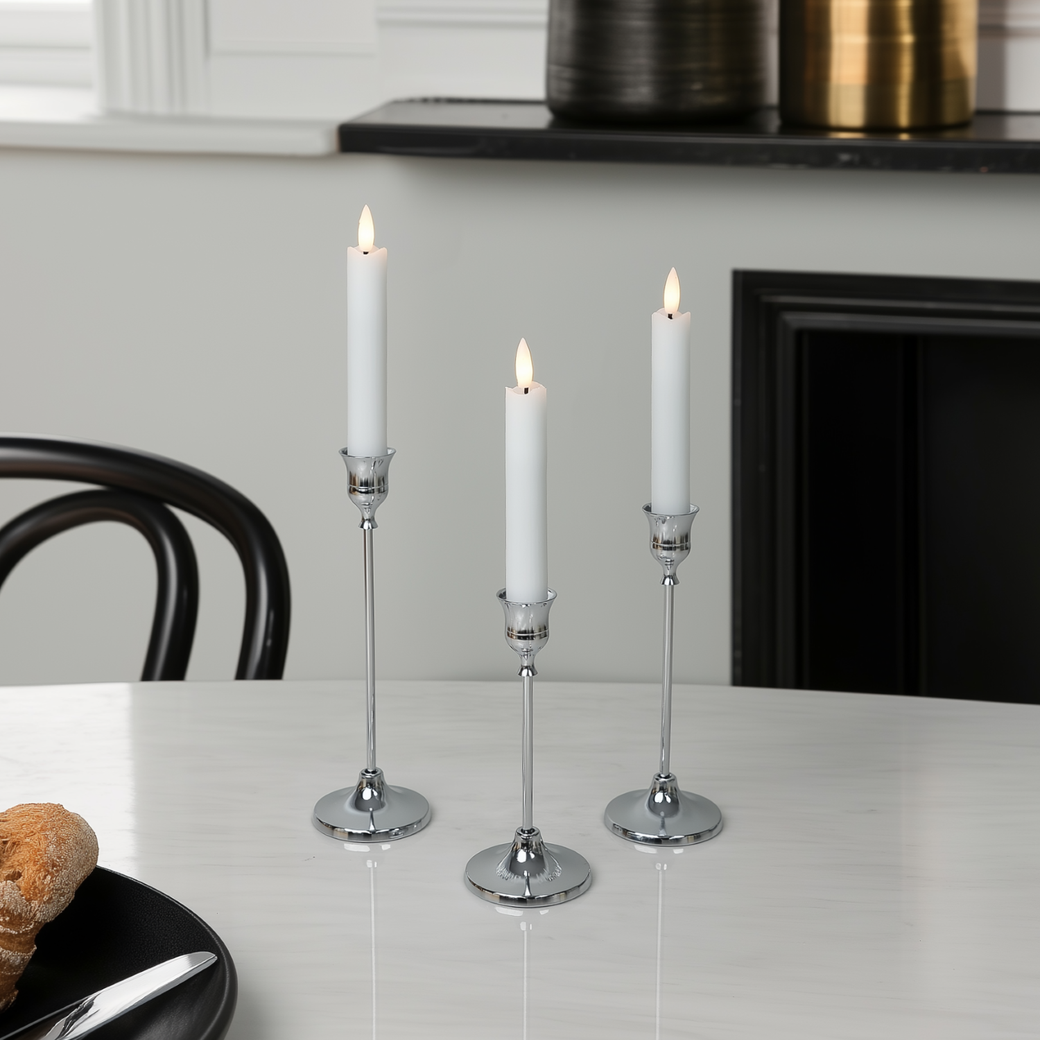 Wave Flameless Taper Candles 6.3"