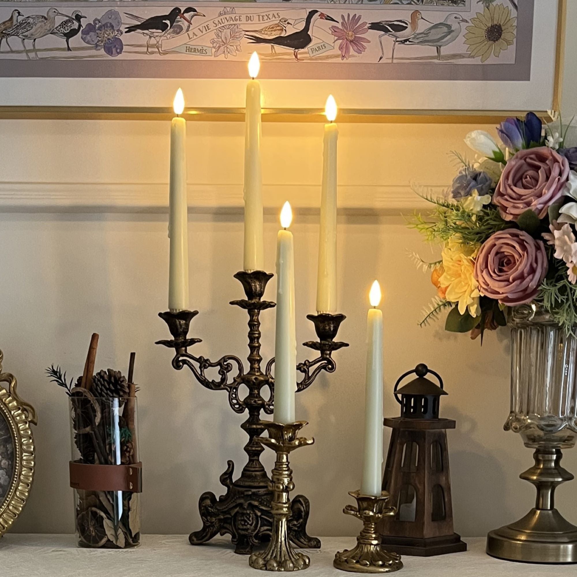 Wax Drip Flameless Taper Candles