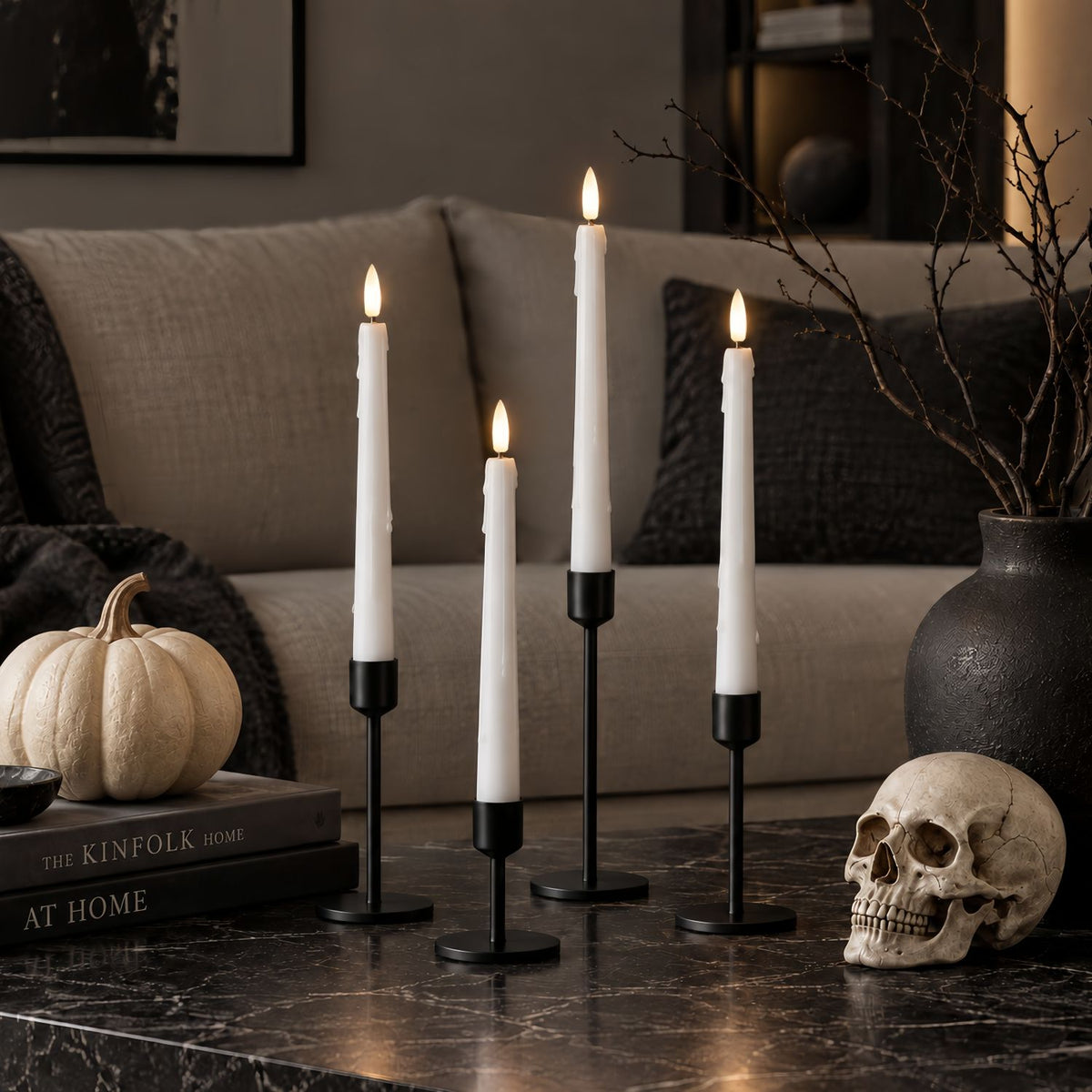 Wax Drip Flameless Taper Candles