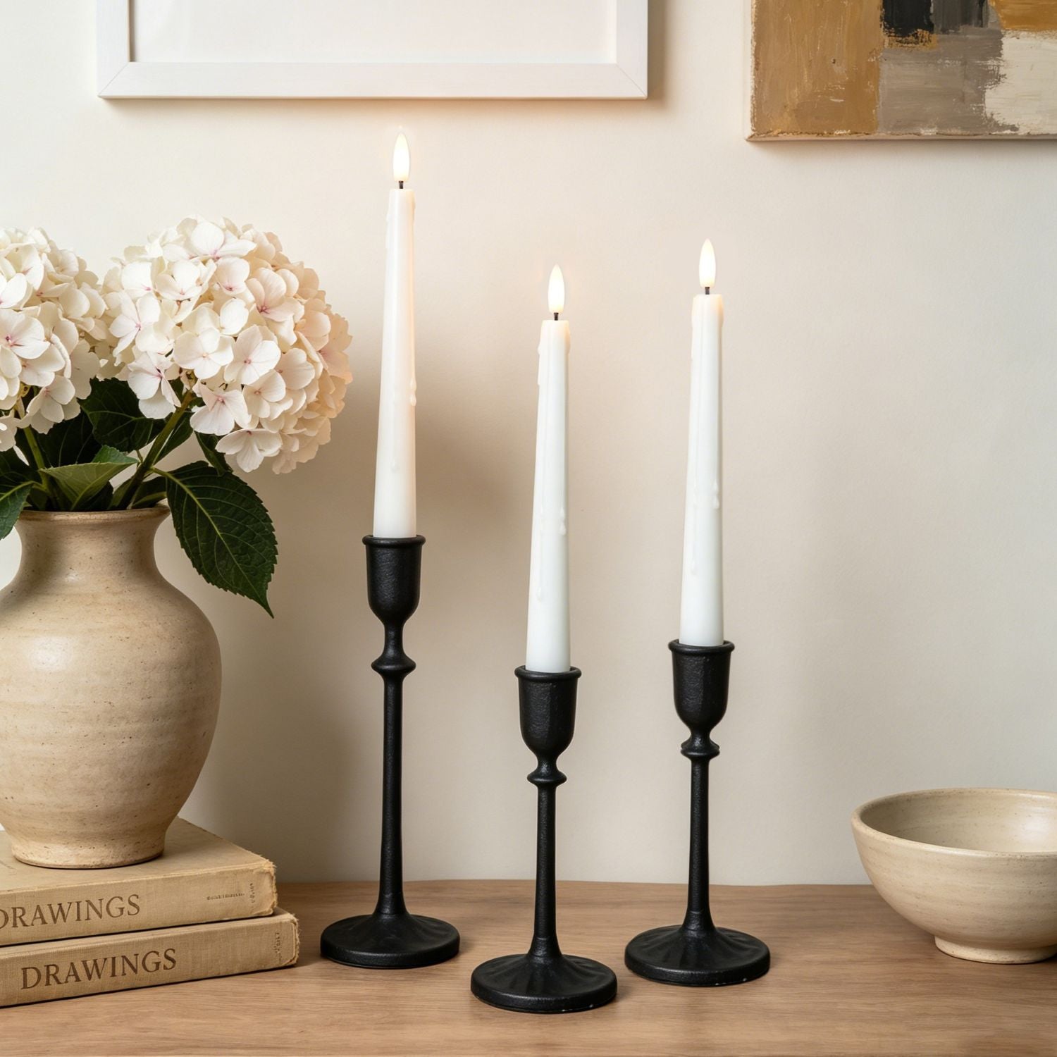Wax Drip Flameless Taper Candles