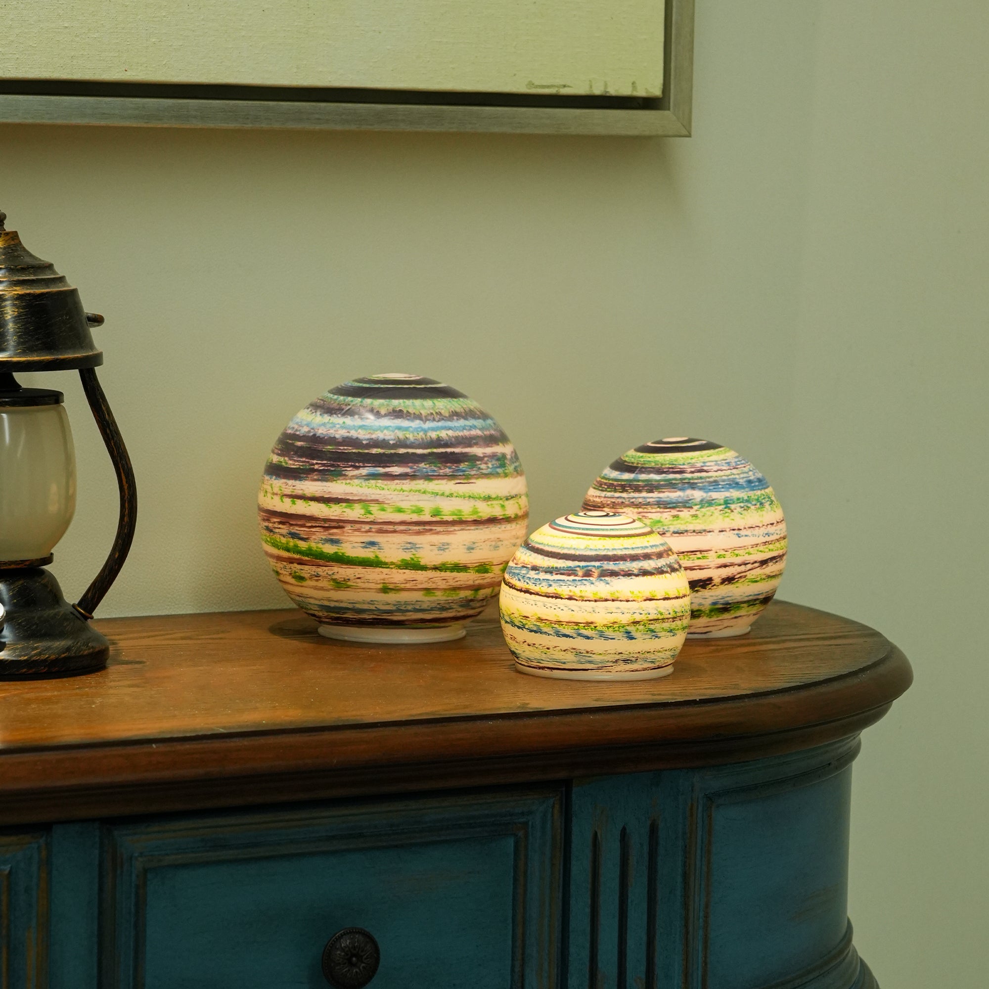 Nebula Glass Orbs – Set of 3