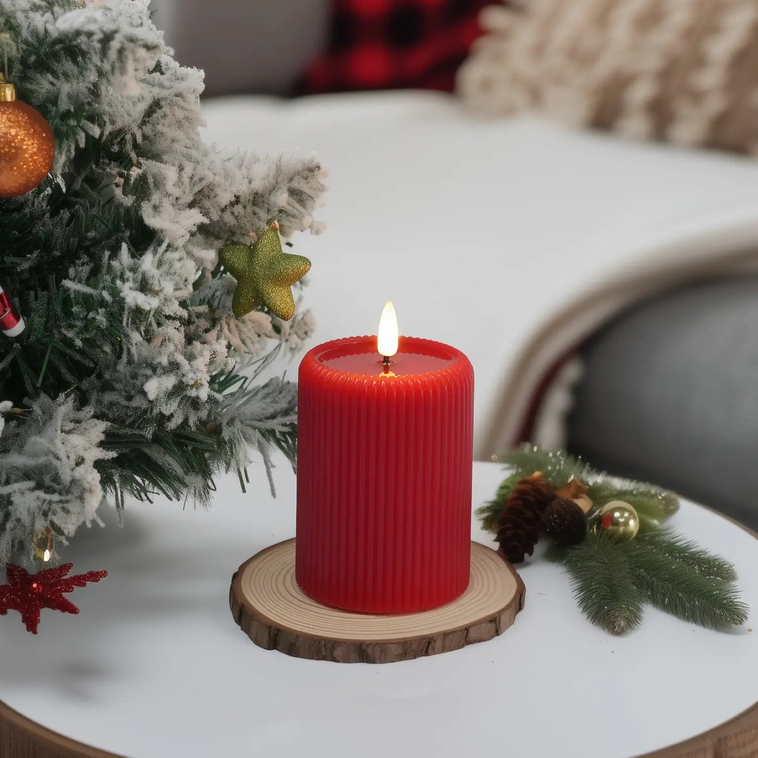 Fluted Pillar Candle – 3" Width
