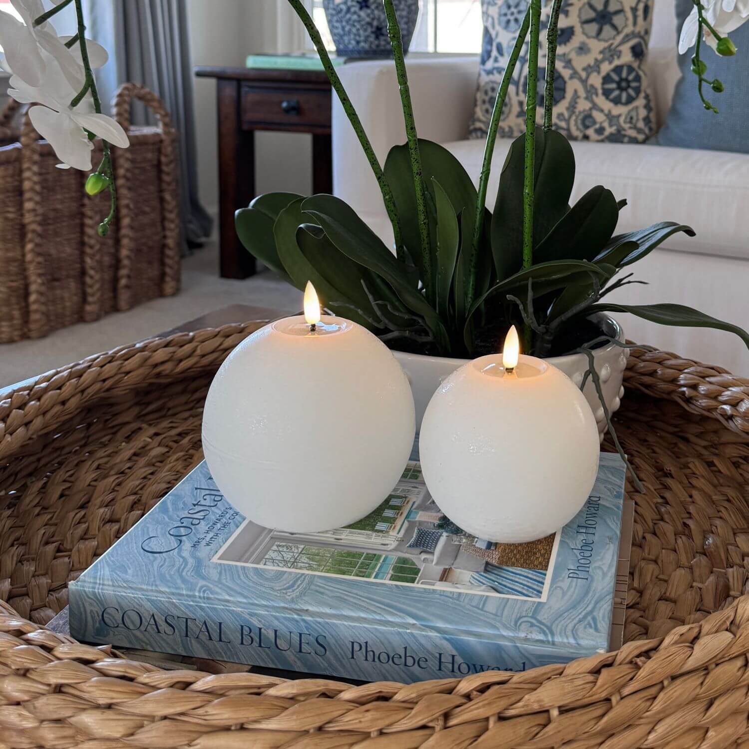 Rustic Sphere Candles – Set of 2