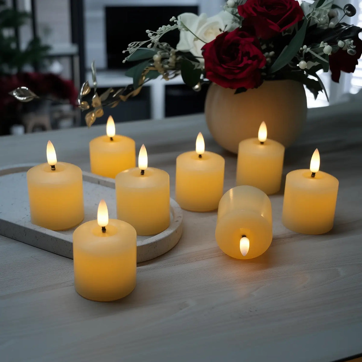 Flameless Votive Candles – Set of 8