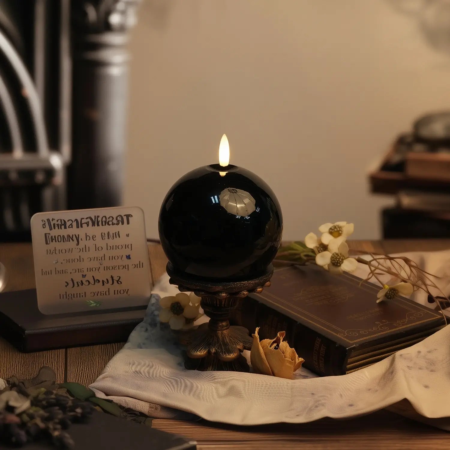 Shiny Sphere Candle – 4" Width