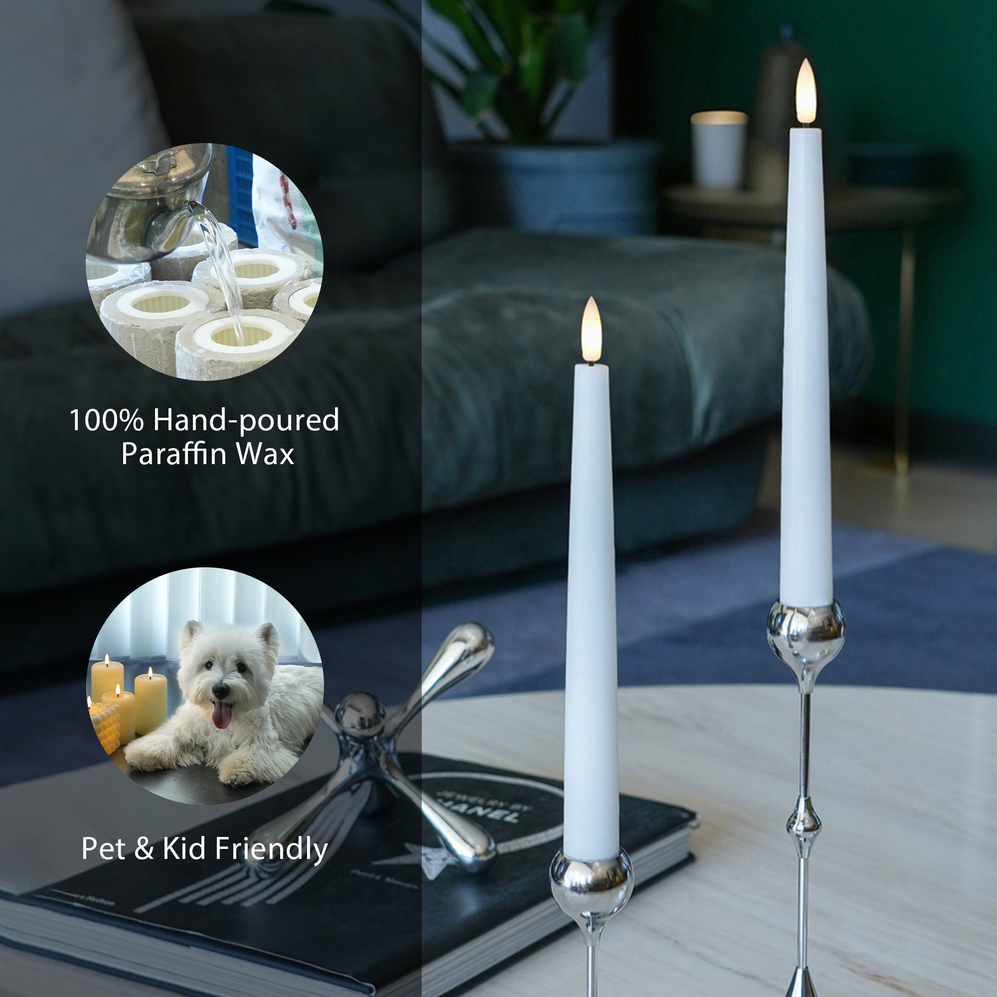 Classic Flameless Taper Candles