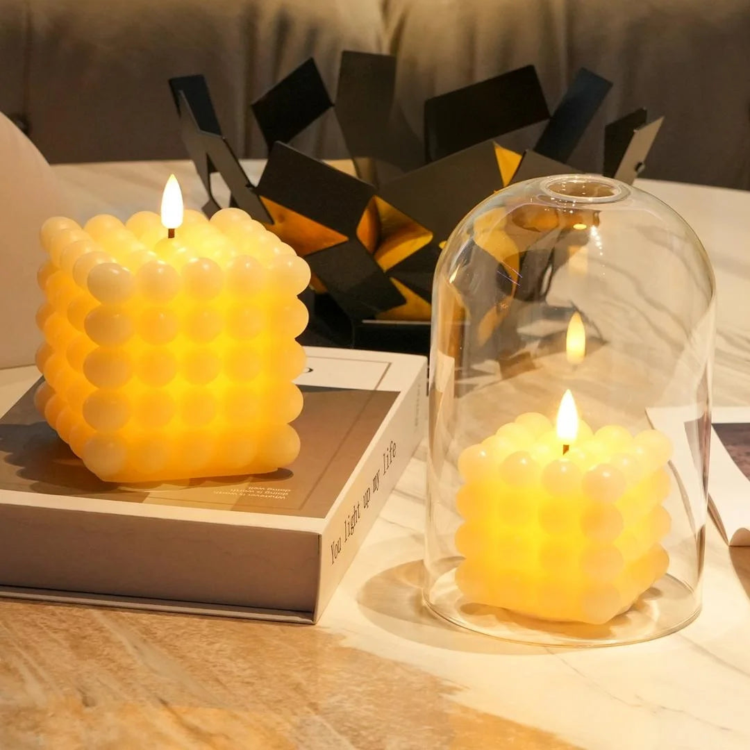 Cube Bubble Candles – Set of 2