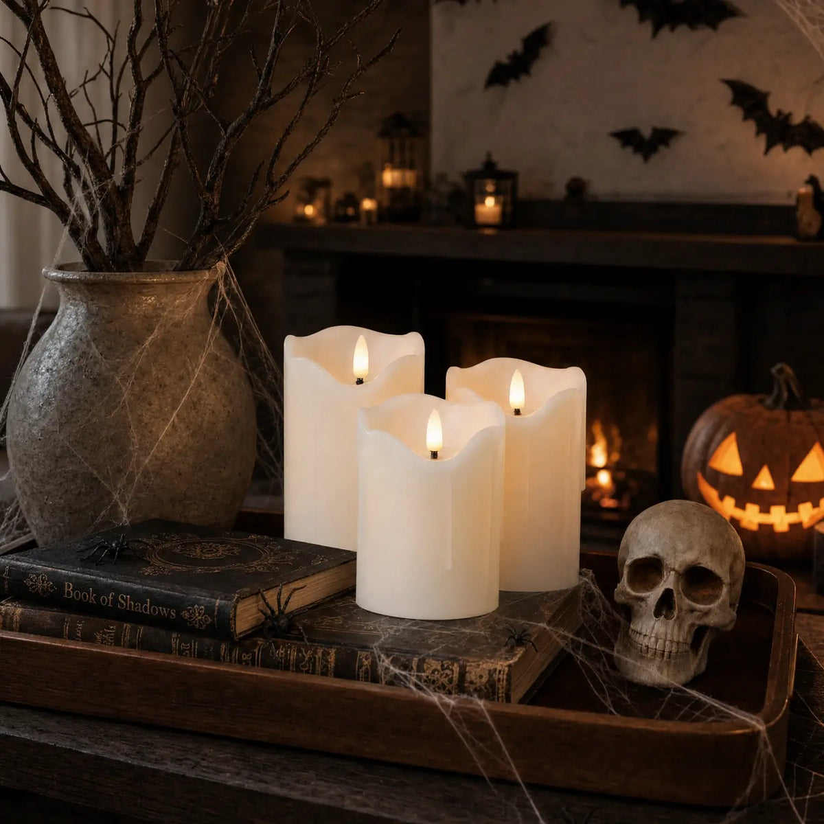 Drip Flameless Pillar Candles – Set of 3
