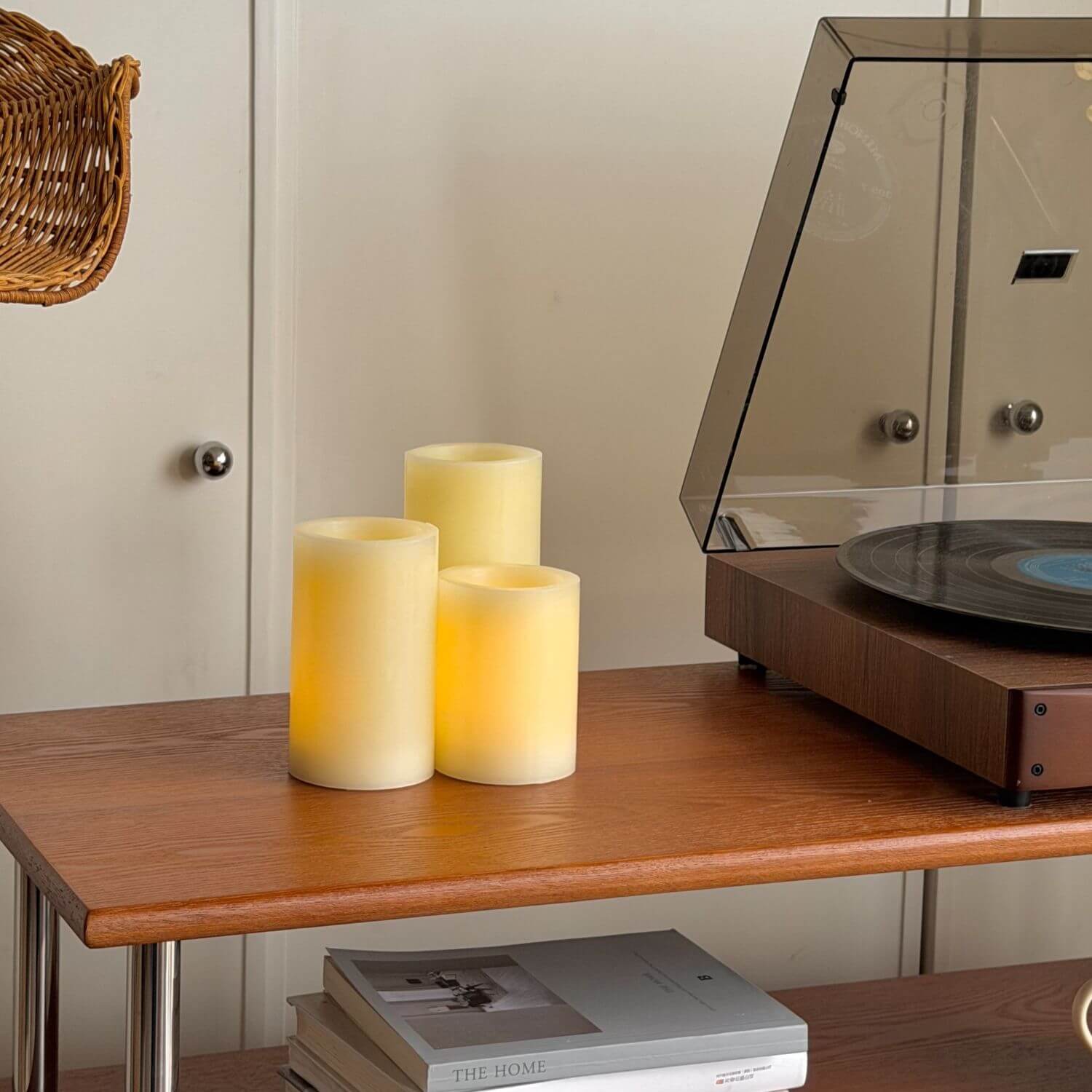 Flat Top Pillar Candles – Set of 3