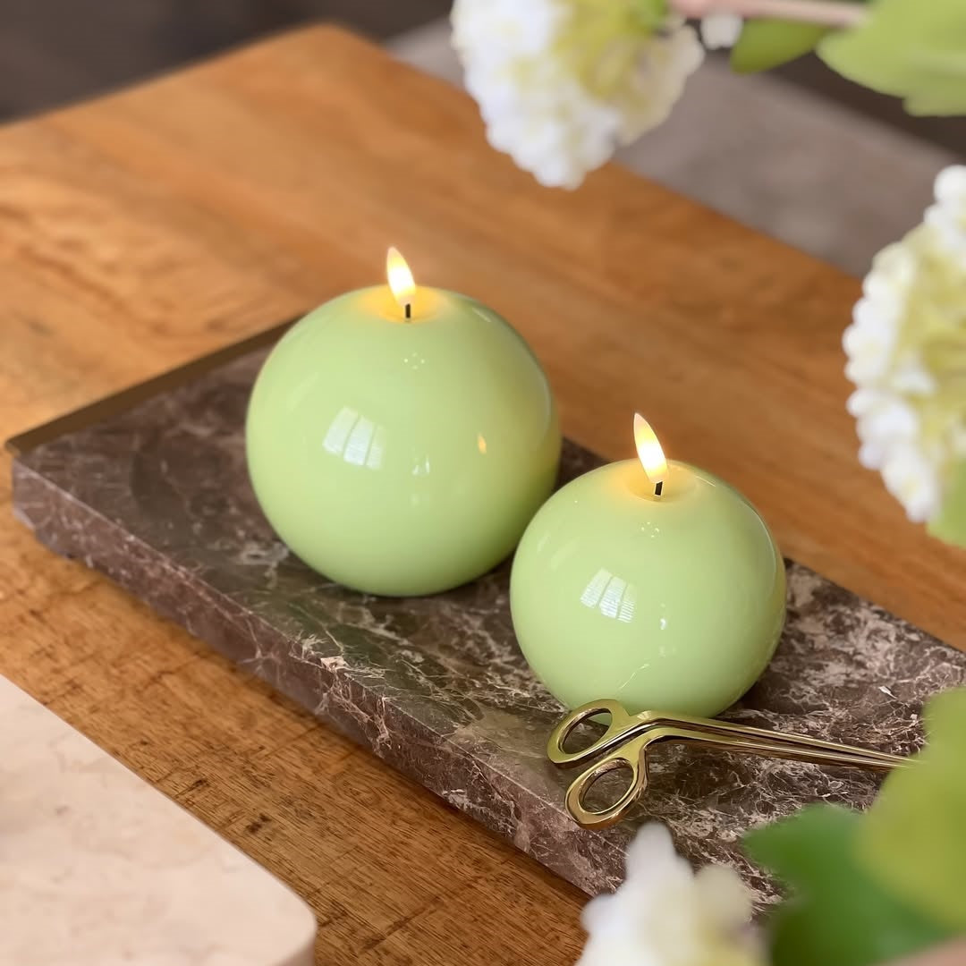 Flameless Sphere Candles – Set of 2