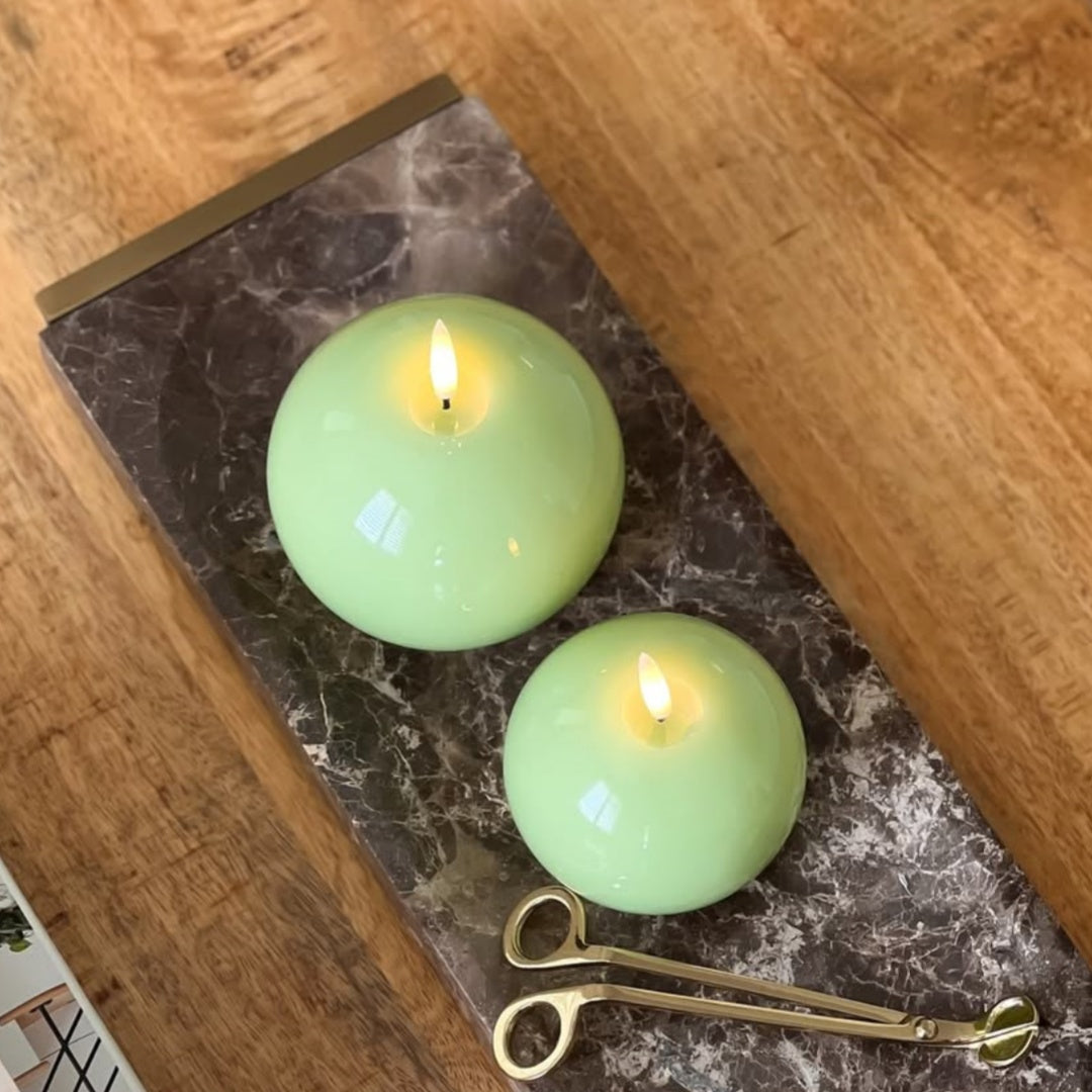 Flameless Sphere Candles – Set of 2
