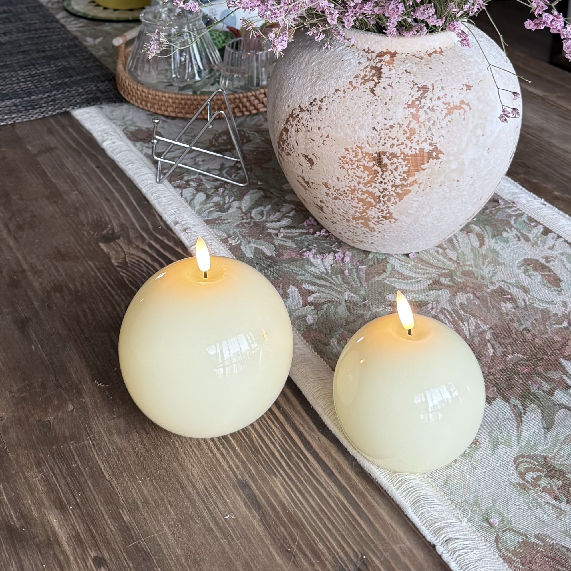 Flameless Sphere Candles – Set of 2