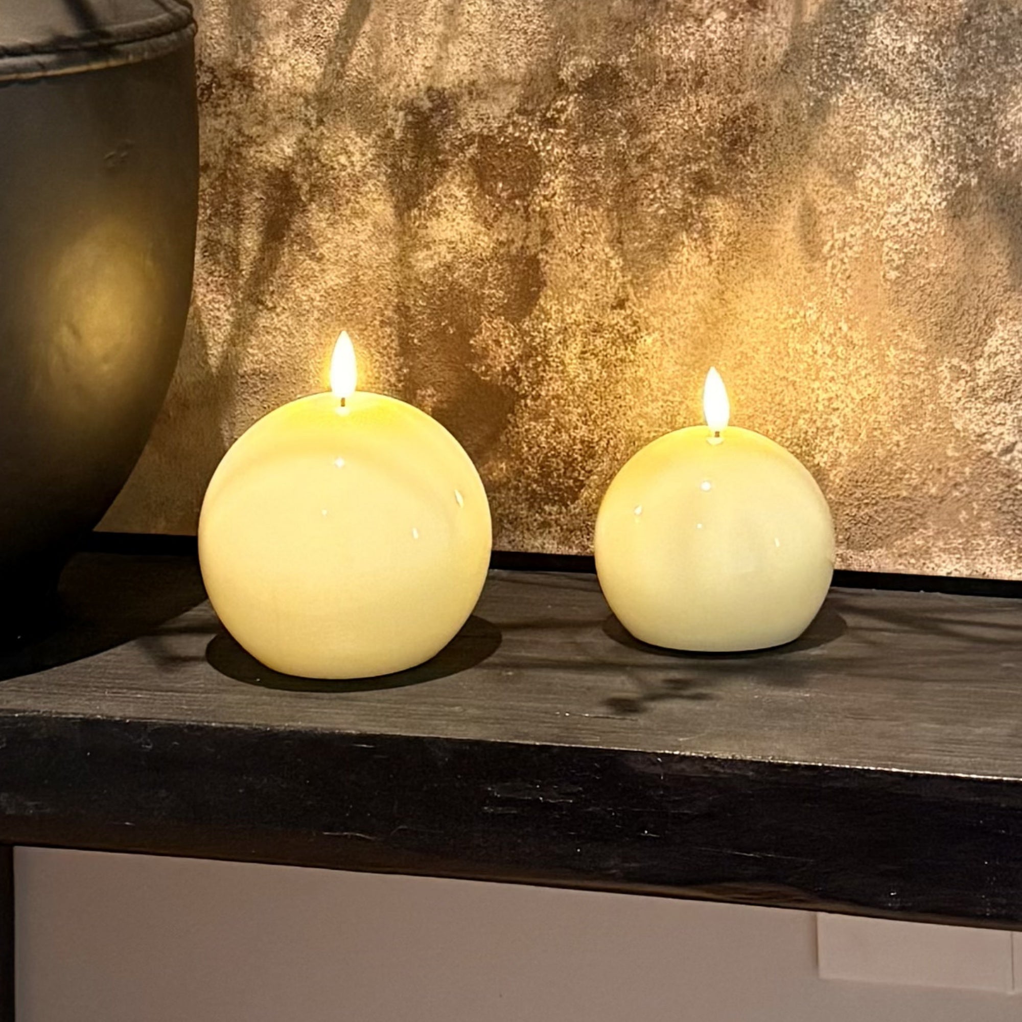 Flameless Sphere Candles – Set of 2