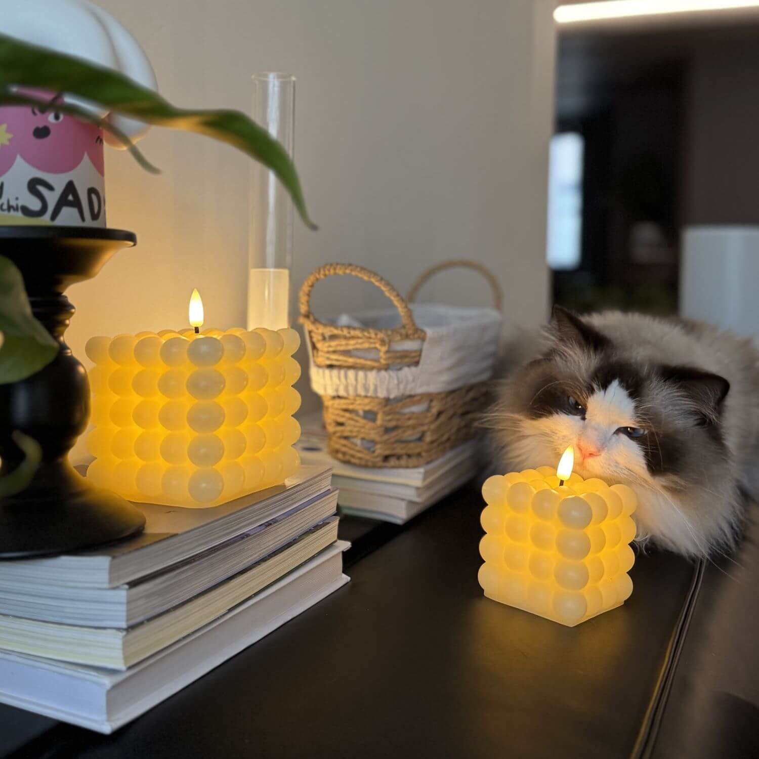 Cube Bubble Candles – Set of 2