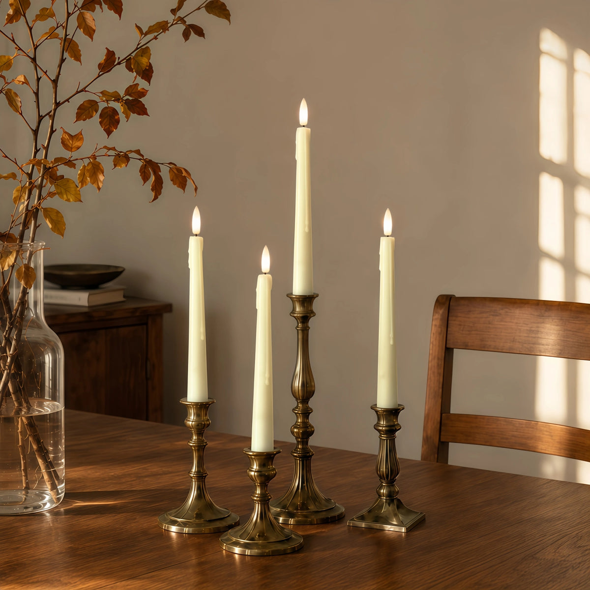 Wax Drip Flameless Taper Candles