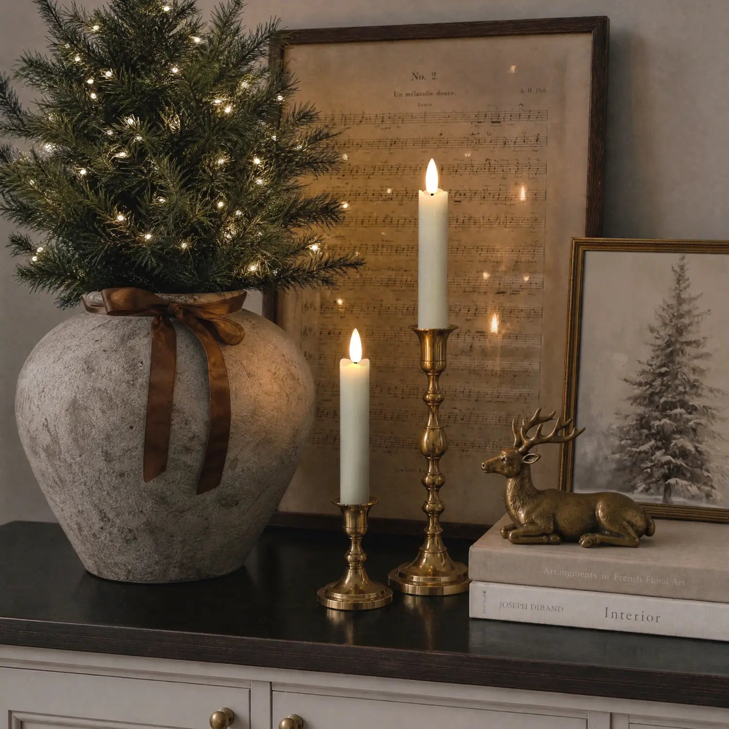 Wave Flameless Taper Candles 6.3"