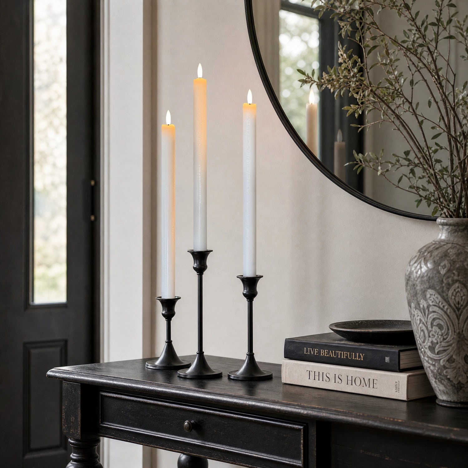 Wave Flameless Taper Candles 11.5"