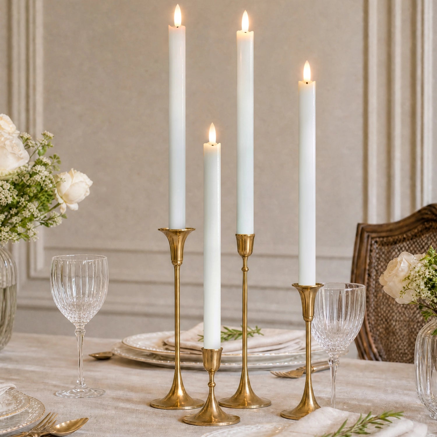 Wave Flameless Taper Candles 11.5"