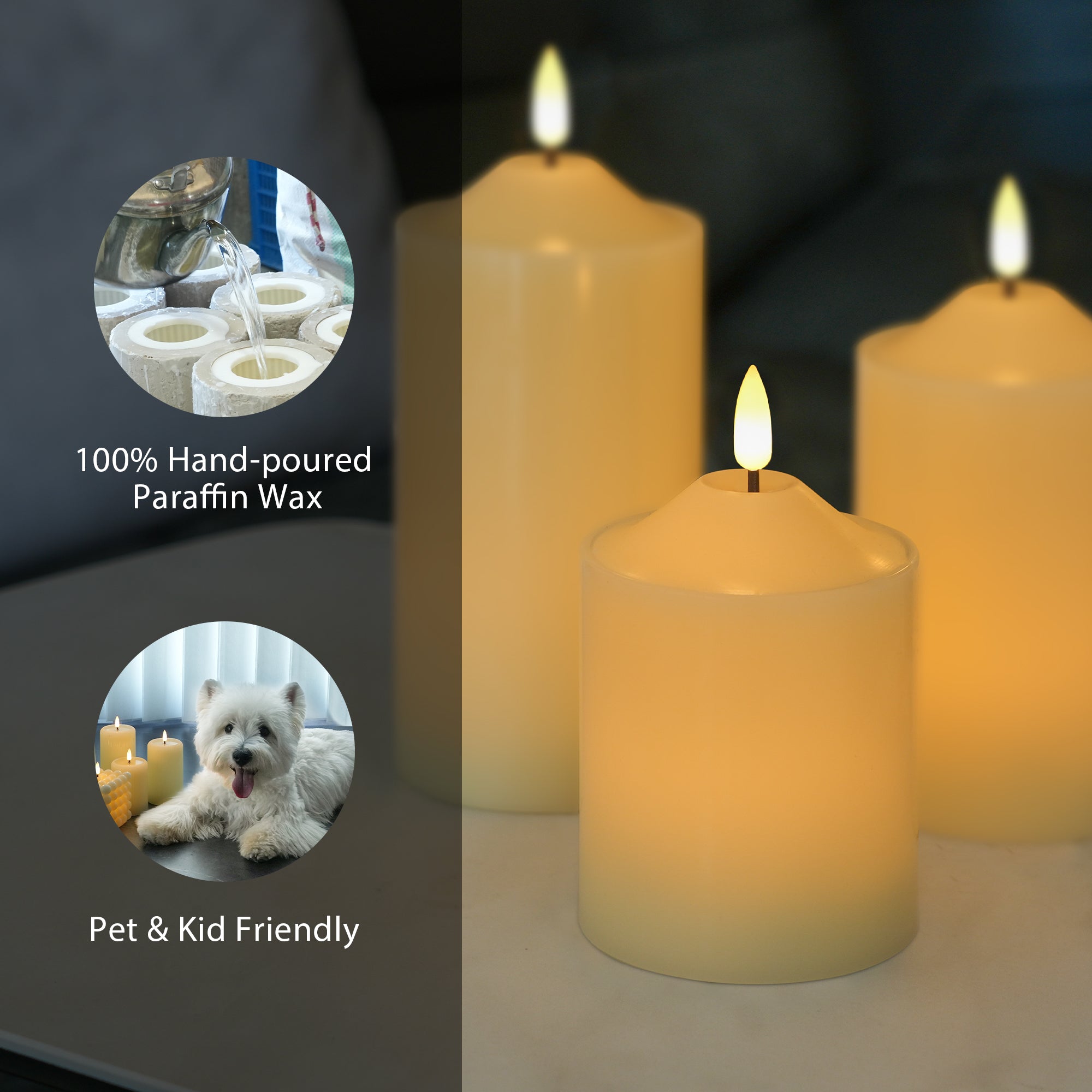 Dome Pillar Candles – Set of 3