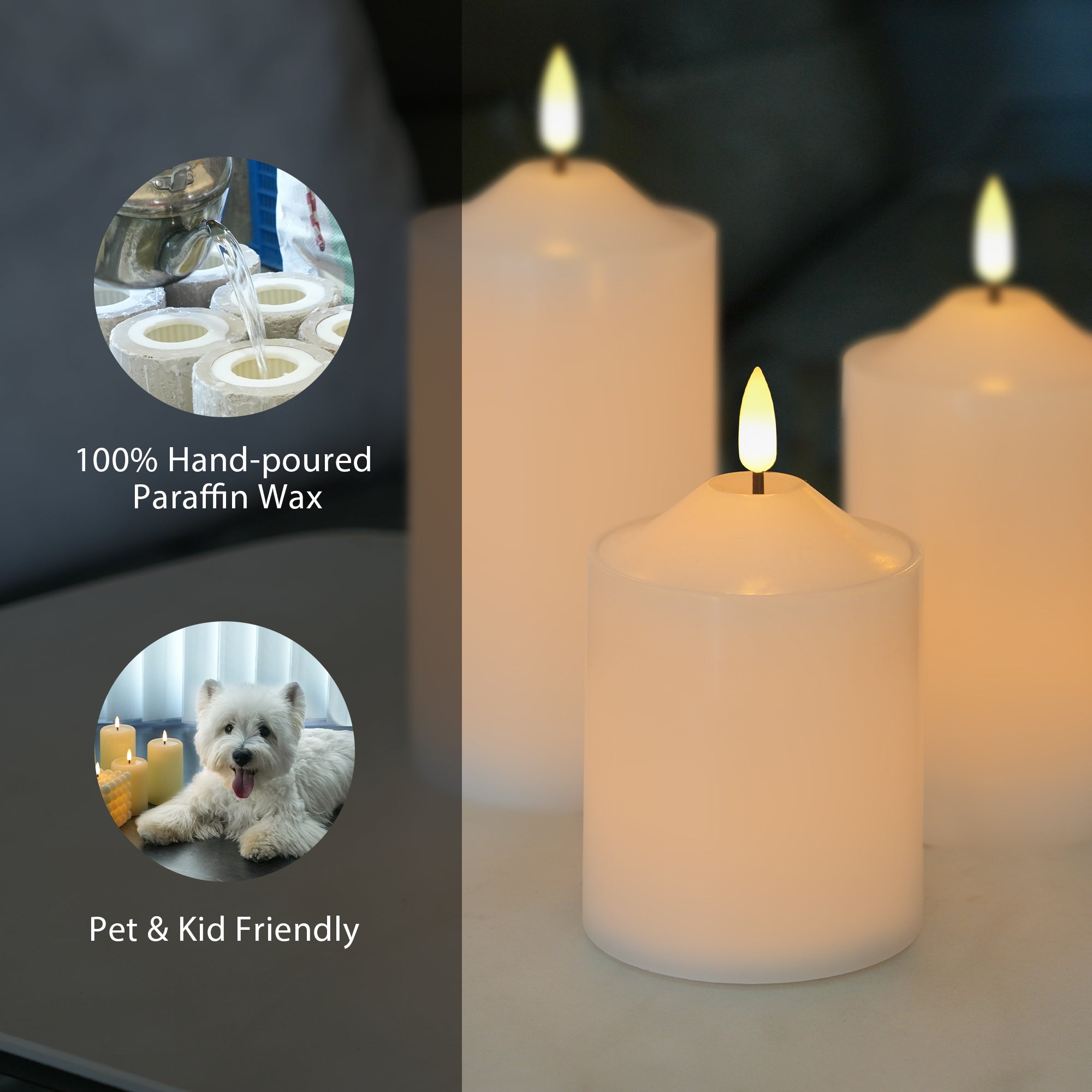 Dome Pillar Candles – Set of 3