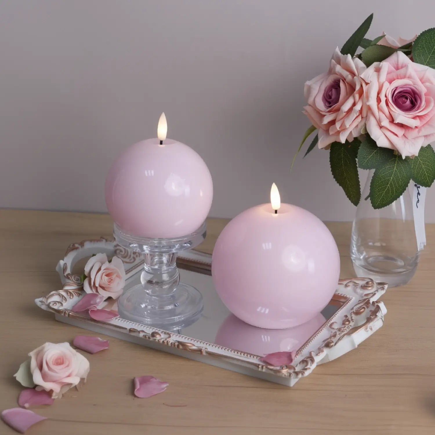 Flameless Sphere Candles – Set of 2