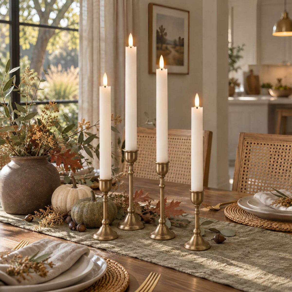 Wave Flameless Taper Candles 9.8"