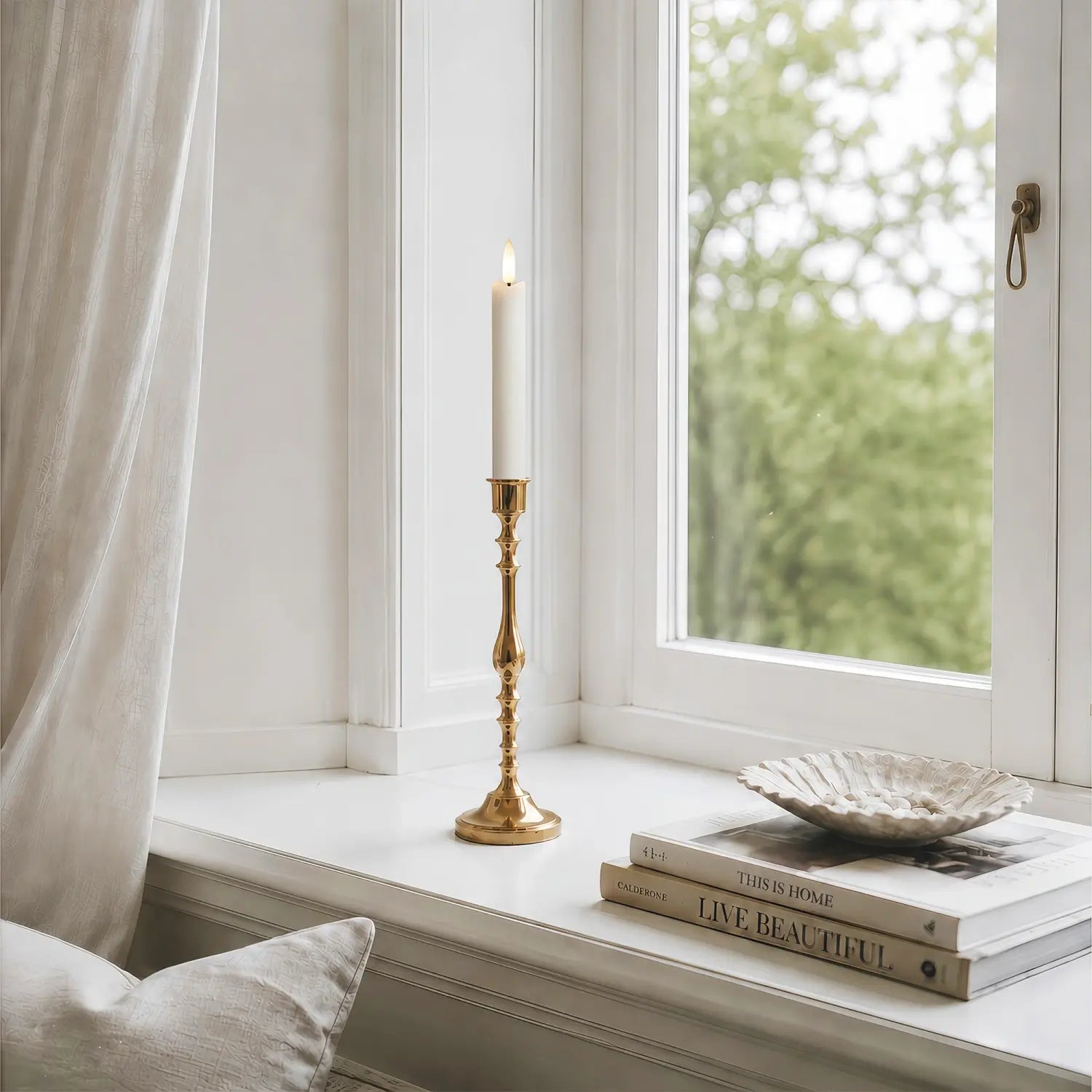 Wave Flameless Taper Candles 6.3"