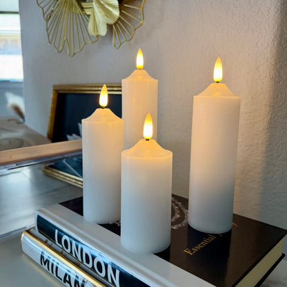 Dome Slim Pillar Candles – Set of 4