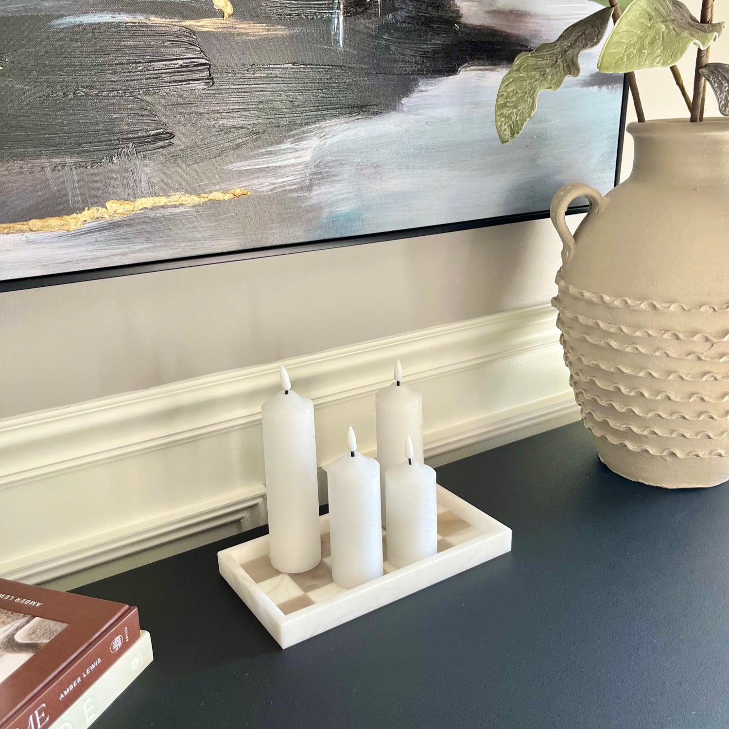 Dome Slim Pillar Candles – Set of 4