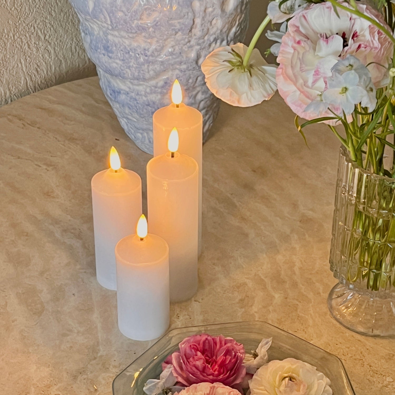 Dome Slim Pillar Candles – Set of 4