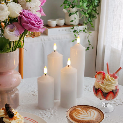 Dome Slim Pillar Candles – Set of 4