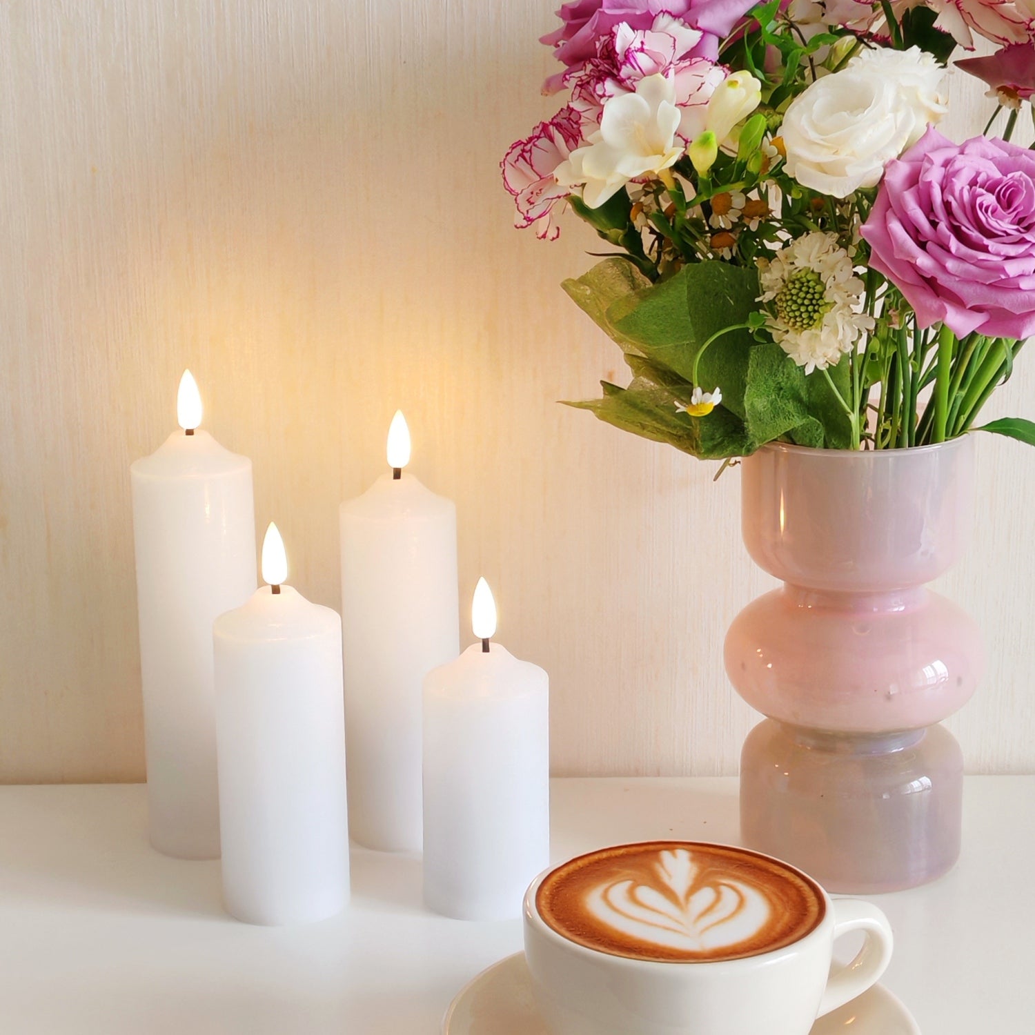 Dome Slim Pillar Candles – Set of 4