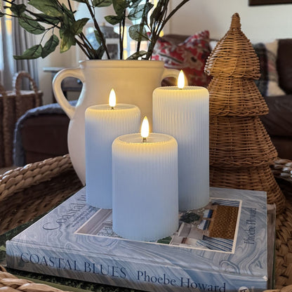 Fluted Pillar Candles – Set of 3