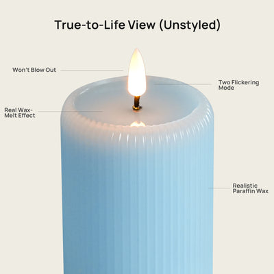 Fluted Pillar Candle – 3" Width